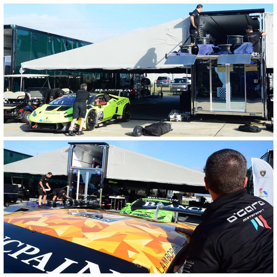 LamboLaJolla's tweet photo. LIVE @sebringraceway. All hands on deck for load in day! #Lamborghini #WorldFinals https://t.co/TGbm5xPot3
