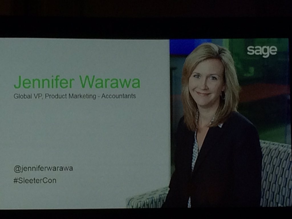 AccountexUSA's tweet image. .@jenniferwarawa just took the #SleeterCon General Session stage! Come on in!
