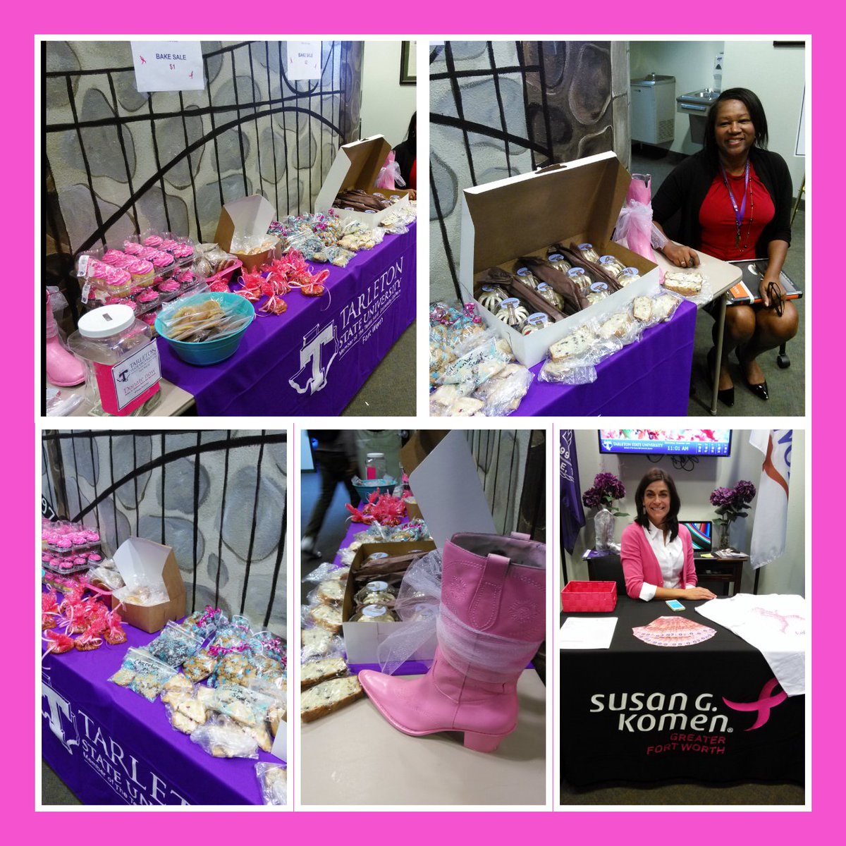 TarletonFW's tweet photo. #TeamTarleton bake sale today at @TarletonFW with @KomenGreaterFW . 5th floor https://t.co/5QbNlS6GGj