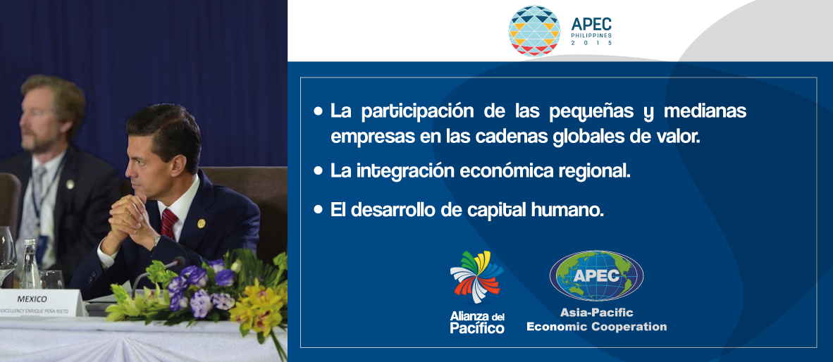 A_delPacifico's tweet photo. Pdte. @EPN destacó que hay al menos 3 áreas en las que podría generarse la cooperación entre #APyAPEC. #APEC2015 https://t.co/ApXMtvfbMR