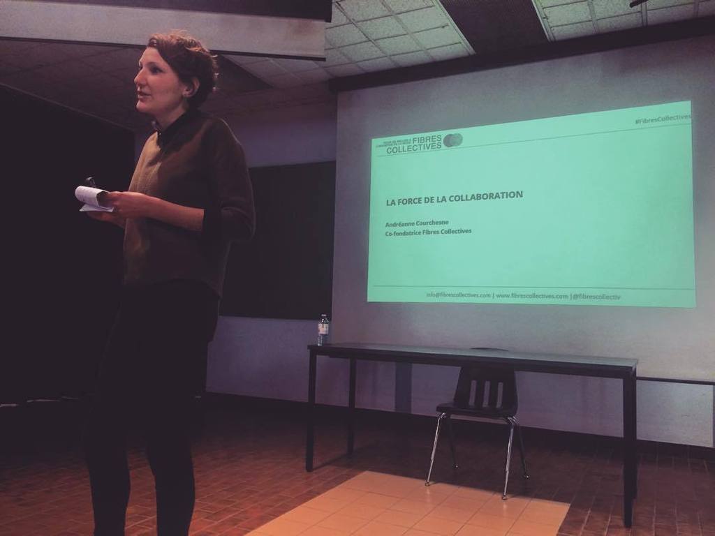 FibresCollectiv's tweet photo. #fibrescollectives #modemtl #modecmv une mini conférence avec des étudiants de mode https://t.co/lGSoxyuVZL https://t.co/QOLclaJFCU