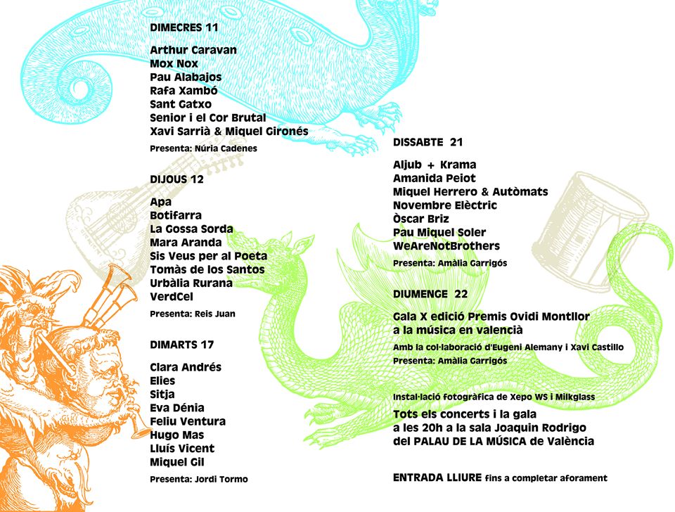 Diumenge serà la cloenda amb els premis Ovidi Montllor, on <a href="/maimaioficial/">Mai Mai</a> i <a href="/AspencatOficial/">Aspencat</a> estan nominats.