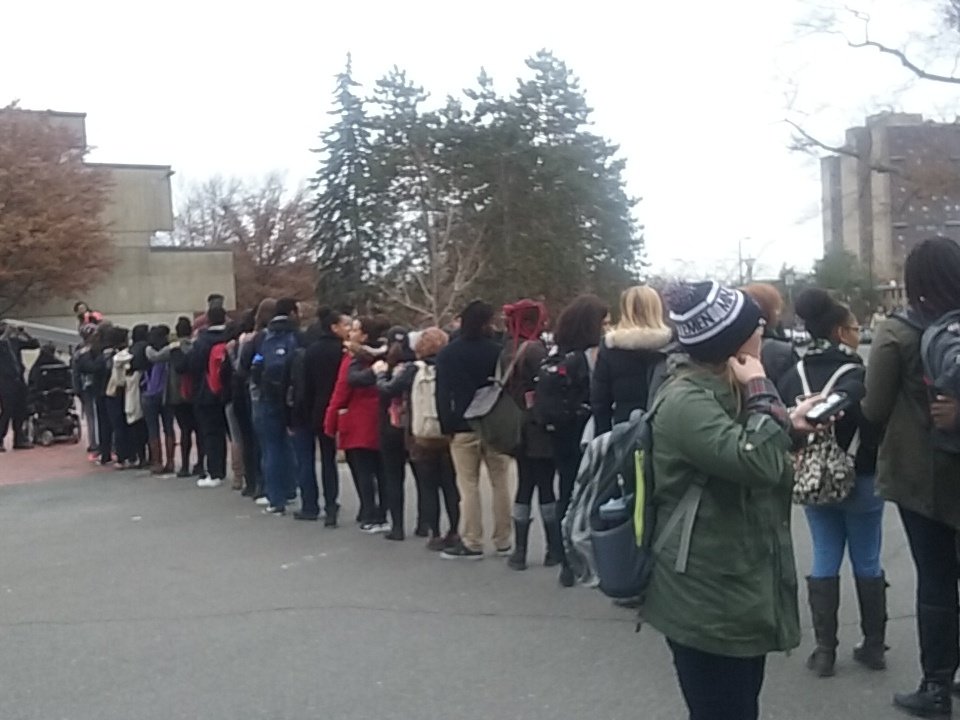 OprahRevish's tweet photo. #umassblackout #StudentBlackOut  storming the tower https://t.co/oQVa9dOPQ7