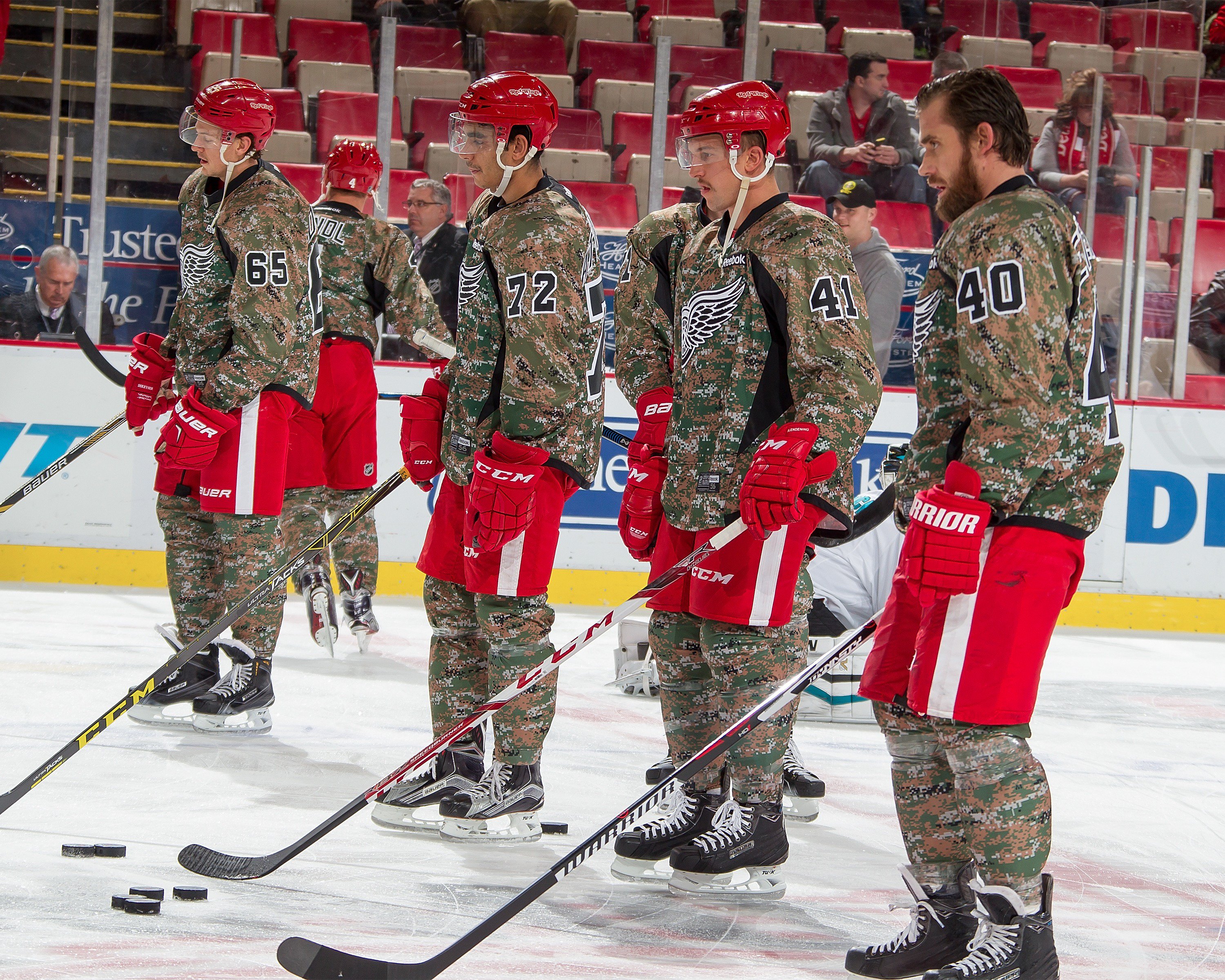 Detroit Red Wings on X: The Wings will rock these camo jerseys for warmups  on 11/7, then auction them off for Help For Our Disabled Troops.   / X