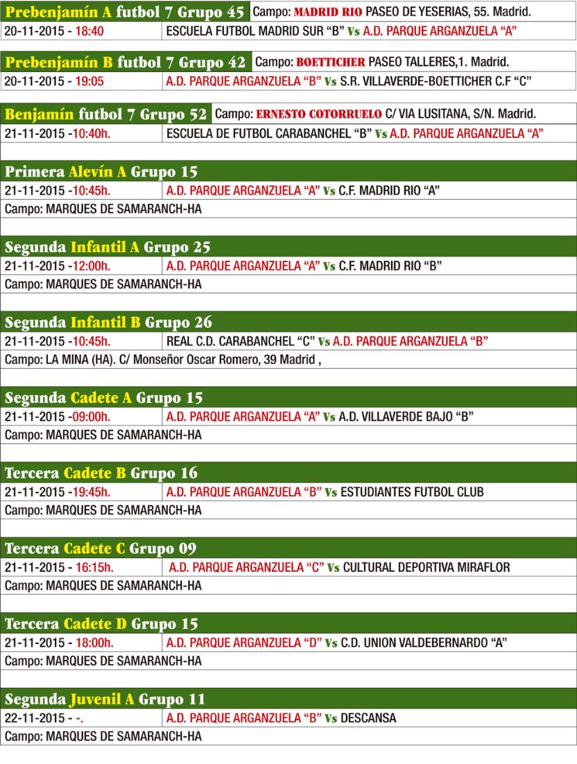 ¡Ya tenemos los partidos de este finde! goo.gl/n5GQSB