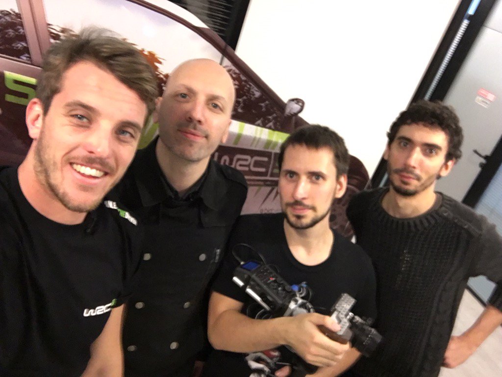 Equipage de tournage du jour pour @wrcthegame <a href="/ESL/">ESL</a> chez <a href="/kylotonn_games/">Kylotonn - KT Racing studio</a> #esport !