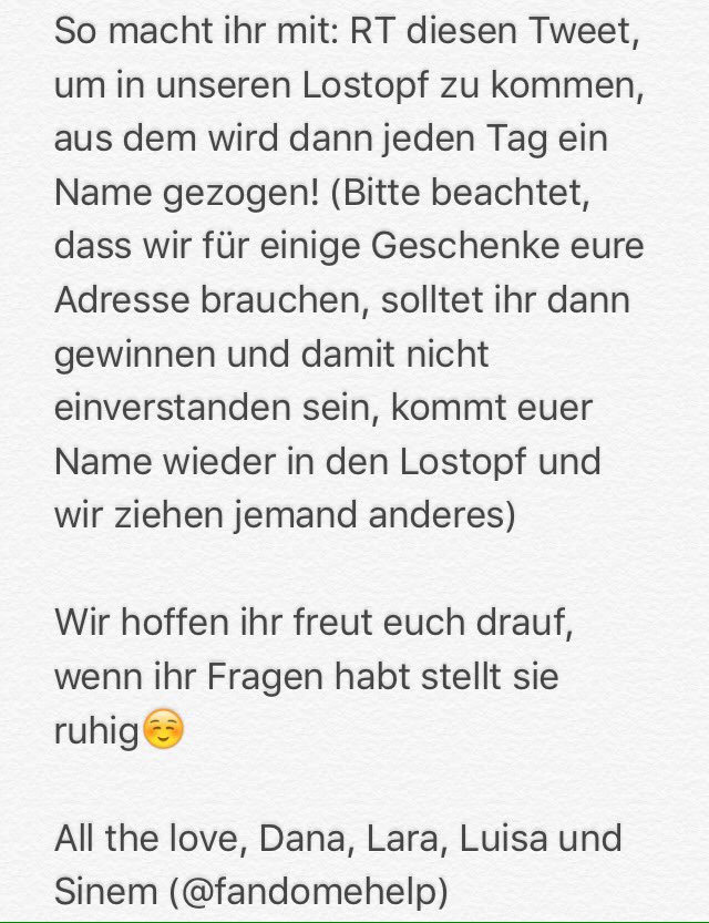 fandomehelp's tweet photo. Wir hoffen mit euch eine schöne Weihnachtszeit zu haben und euch so die ein oder andere Freude zu bereiten💕
- Owners https://t.co/1o7nKVNhBh