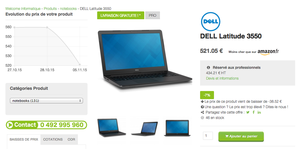 WelcomeInformat's tweet image. -7% sur DELL Latitude 3550 !!! 4Go - Intel Celeron - Windows 7 pro :) #notebook 
goo.gl/c5uhSN