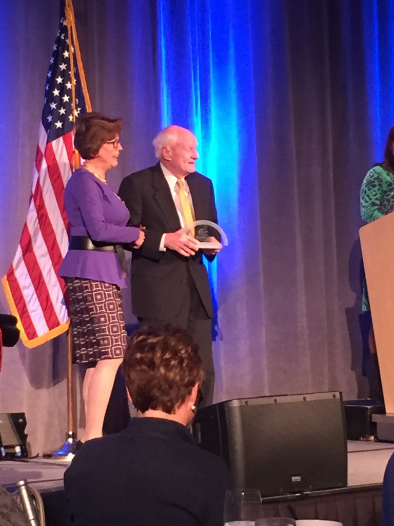 HopkinsFC's tweet photo. Tom Monaghan at National Philanthropy Day. Honoring his commitment to West Michigan. #npd15 https://t.co/42XXHBABjM