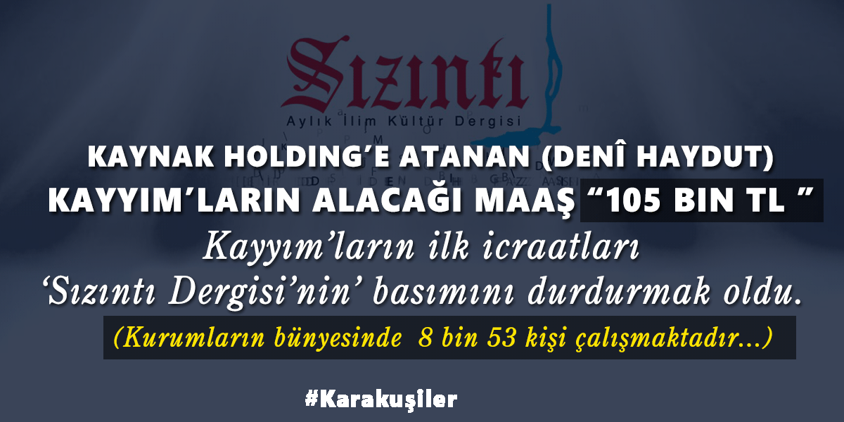 koraddam's tweet photo. "DENÎ HAYDUTLARIN AYLIK ALACAKLARI MAAŞ :'105 BİN TL'
'HARAM ZIKKIM OLSUN HER KURUŞU... AMİN...'

#Karakuşiler https://t.co/oDDjiukgH2