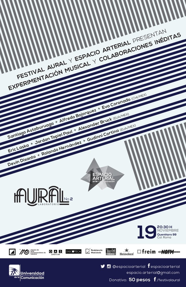 gudinnicortina's tweet photo. Jueves 19 en df LABORATORIO AURAL
@afueb @Umbralmx @festivalaural https://t.co/nDIoPgYKf5