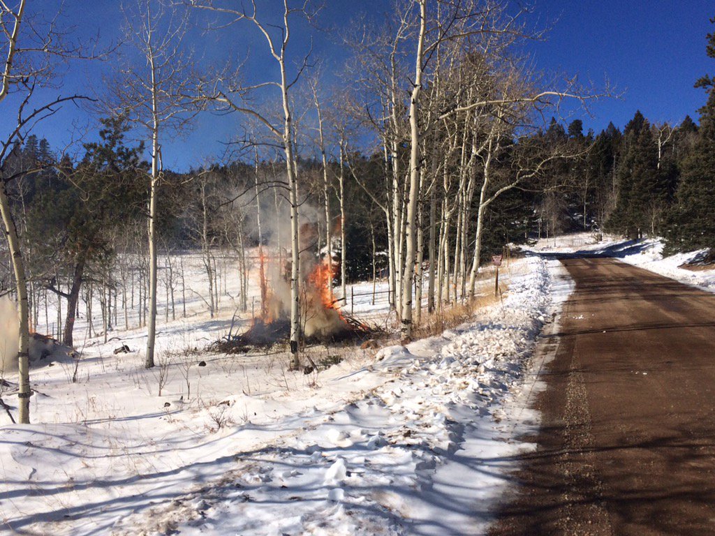 More pile burning along Hwy 78 today. Please watch for fire crews along the road. #12MileRx