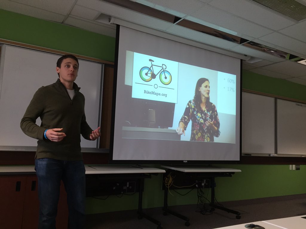 GWBuWaterloo's tweet photo. Our VP is introducing GWB to the UW GIS Day crowd #GISDay #GISDay2015 @envwaterloo @GWBCan https://t.co/rITVTKgAd1