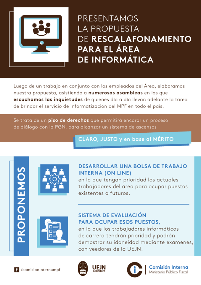 ComisionMpf's tweet photo. Propuesta para reescalafonamiento de informática. @martincosta @pabloserdan @perezredux @PrensaUEJN #MPF2015 https://t.co/RfhvhJSoLS