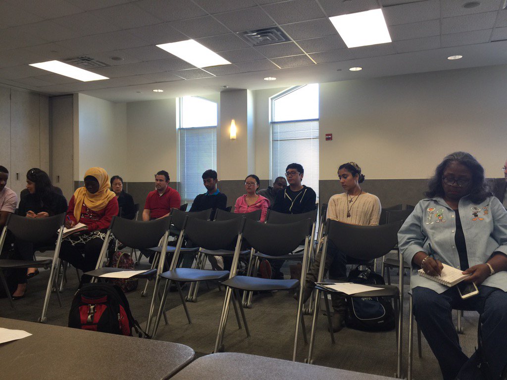 At the HCC general assembly meeting. Excellent turnout by students and faculty.