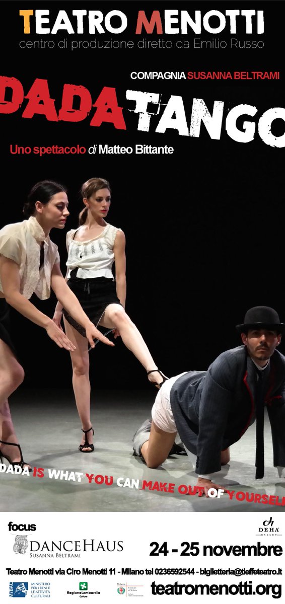 GiusyVersace's tweet photo. EMOZIONI A MILANO … SUGGERISCO A TUTTI UN APPUNTAMENTO UNICO. #DADATANGO Teatro Menotti 24 e 25 nov #DANONPERDERE https://t.co/l39FGsezis