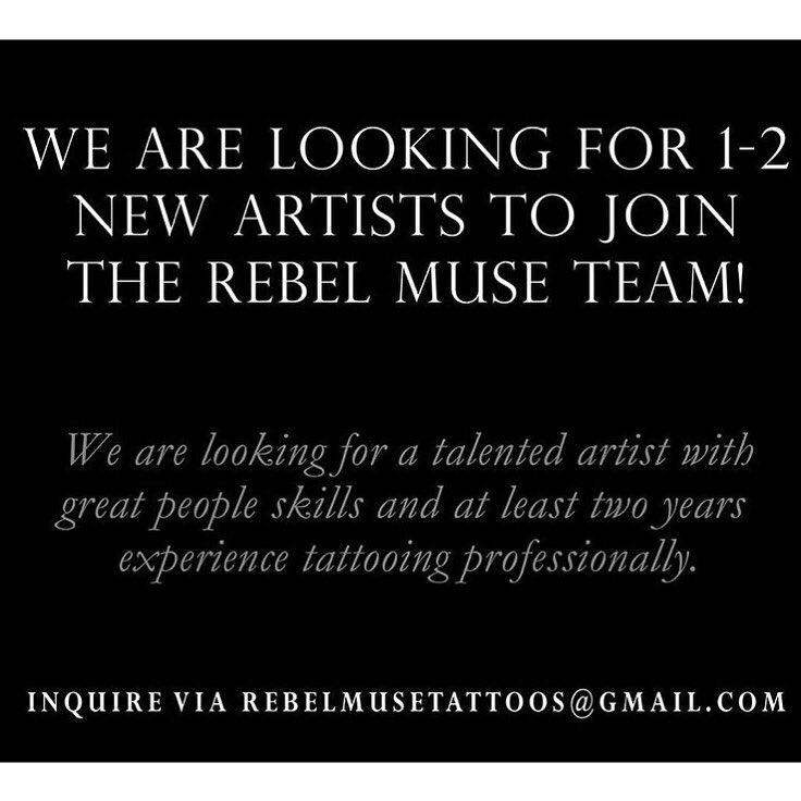 We're hiring!!! #tattooartist