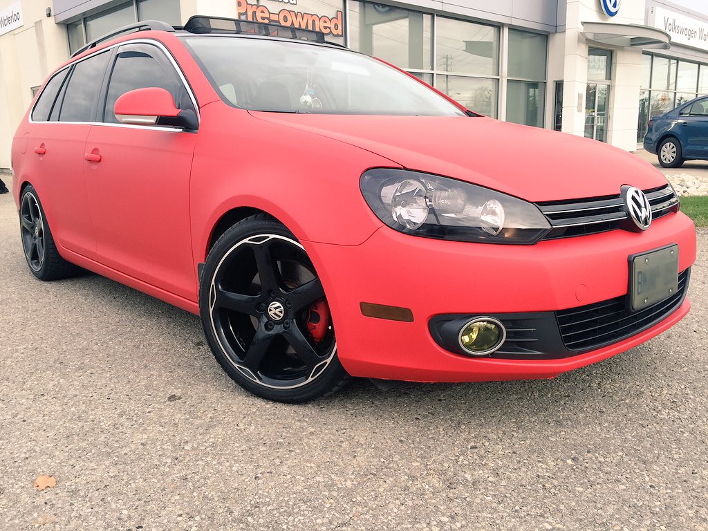 VWwaterloo's tweet photo. A valued customer brought their Golf Wagon by the store today. Looks amazing! #VWwloo #WheelWednesday #golfwgn #VW https://t.co/N9GYHDhjKv
