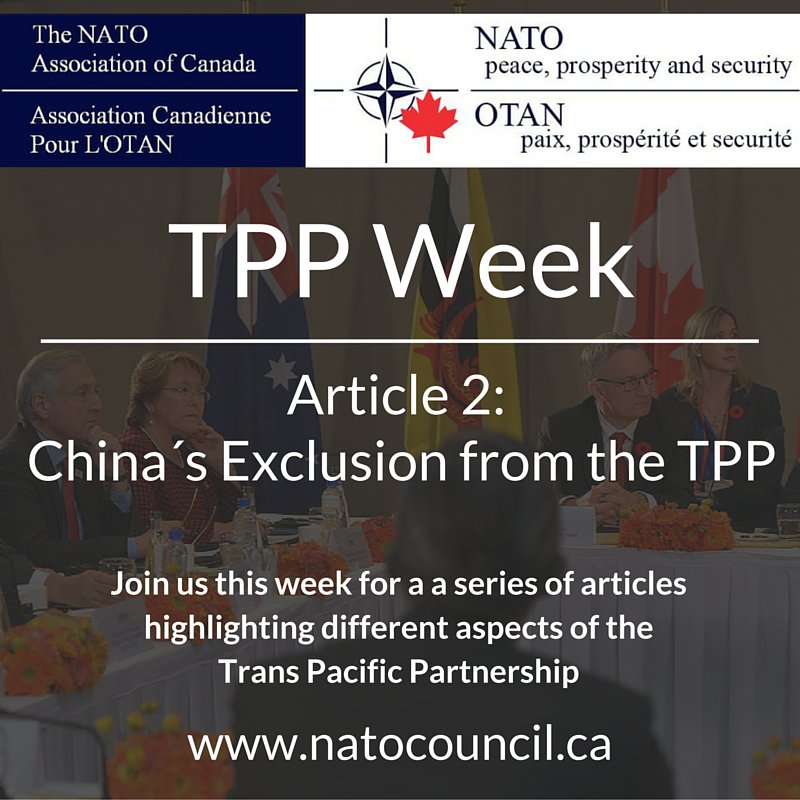 NATOCanada's tweet image. Part of #TPP week, Michael Kang tackles China&apos;s exclusion + regional #tradeblocs ow.ly/UNXxS #natocanada