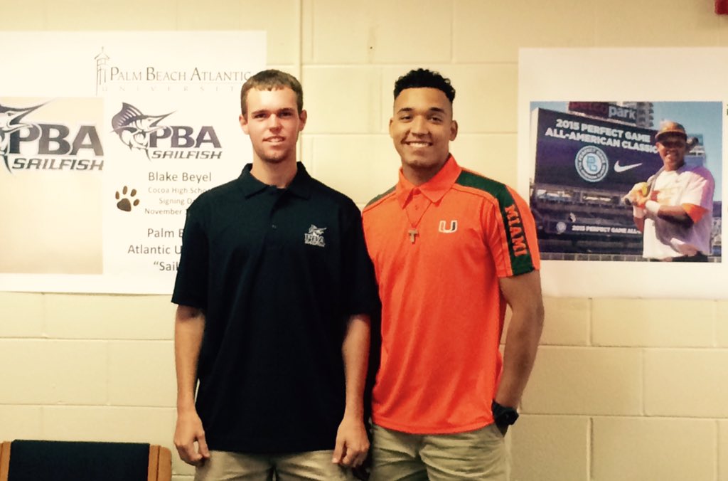 CocoaHighSchool's tweet photo. Congratulations to early signees Luis Curbelo and Blake Beyel #StudentAthletes #TigerPride #TigerBaseball https://t.co/QTv9cTrD1P