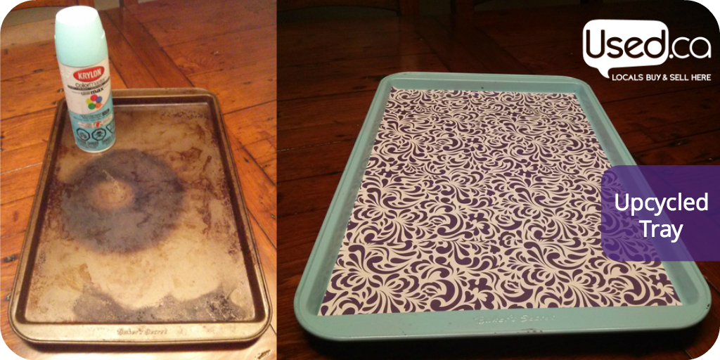 UsedCanada's tweet photo. Turn a burnt or rusted baking sheet into a beautiful #upcycled tray! #DIY https://t.co/Lenis1hcqc https://t.co/vfNXaQP1Nn