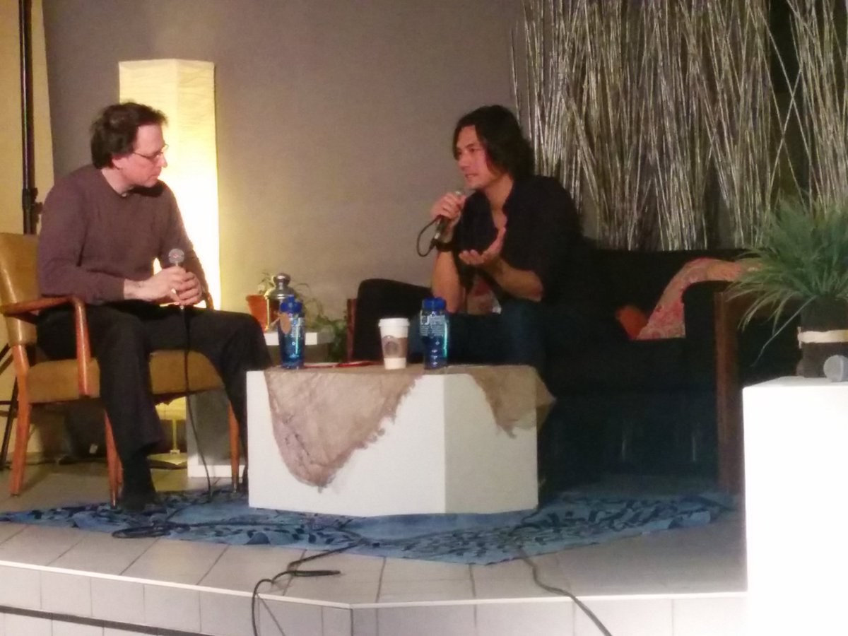 GranolaBanker's tweet photo. At Dawson #EWeek2015 @davidusher talk about his #climatechange projects. And swooning as a Moist fan. https://t.co/4PbpgXlbk8