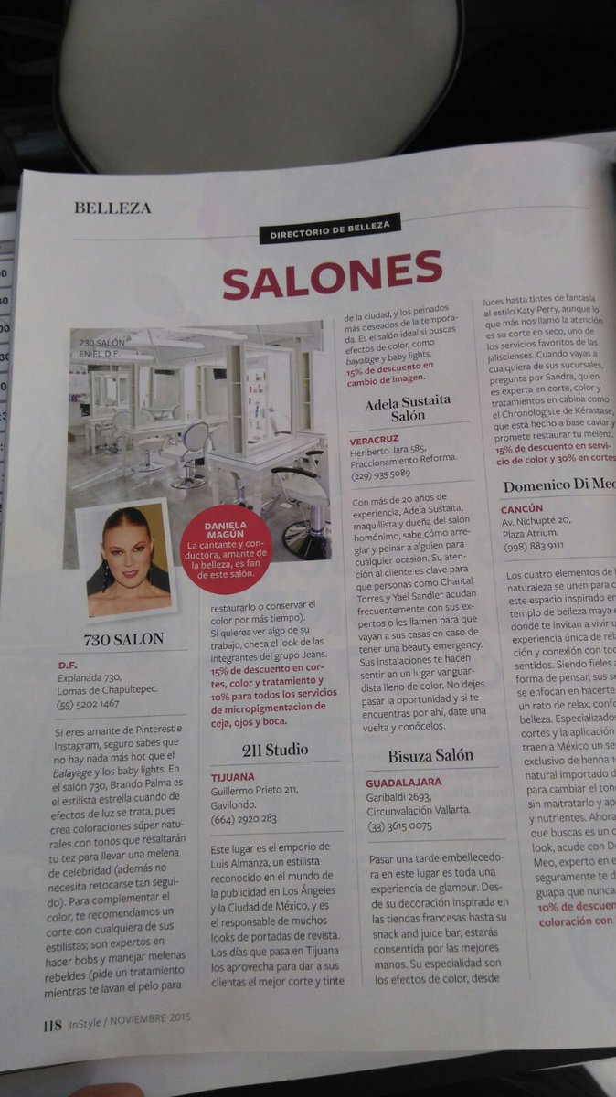 siete30salon's tweet photo. Chequen #siete30salon en la #InStyleNoviembre, gracias @InStyleMexico https://t.co/u6WA9qQsvi