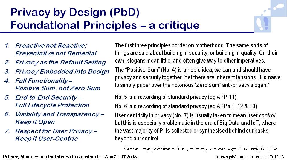 Steve_Lockstep's tweet image. At #privacyatwork yesterday, I said &quot;#PbD as written is naive&quot;. Here&apos;s a summary critique of the foundations.