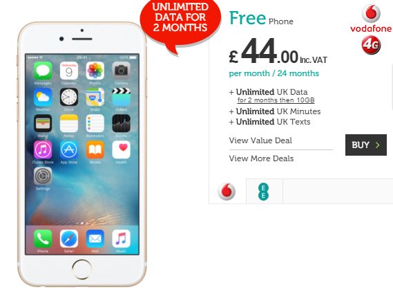 Phonechatting's tweet photo. #greatdeal
FREE #iPhone6s 
Unlimited Mins &amp; Texts &amp; Data #Vodafone - Only £44 Per month
https://t.co/iUbVtFZsfW https://t.co/1IGn9KZtmf