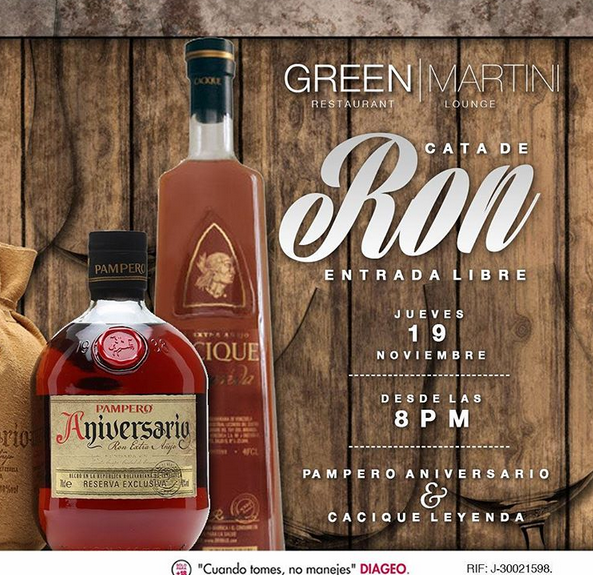 tusambilmgta's tweet photo. Hoy "Cata de Ron" de Pampero Aniversario y Cacique en @GreenMartiniVE #Aromas #Sabores #ForumShopHome 8:00pm. https://t.co/XPeHeuJe4E
