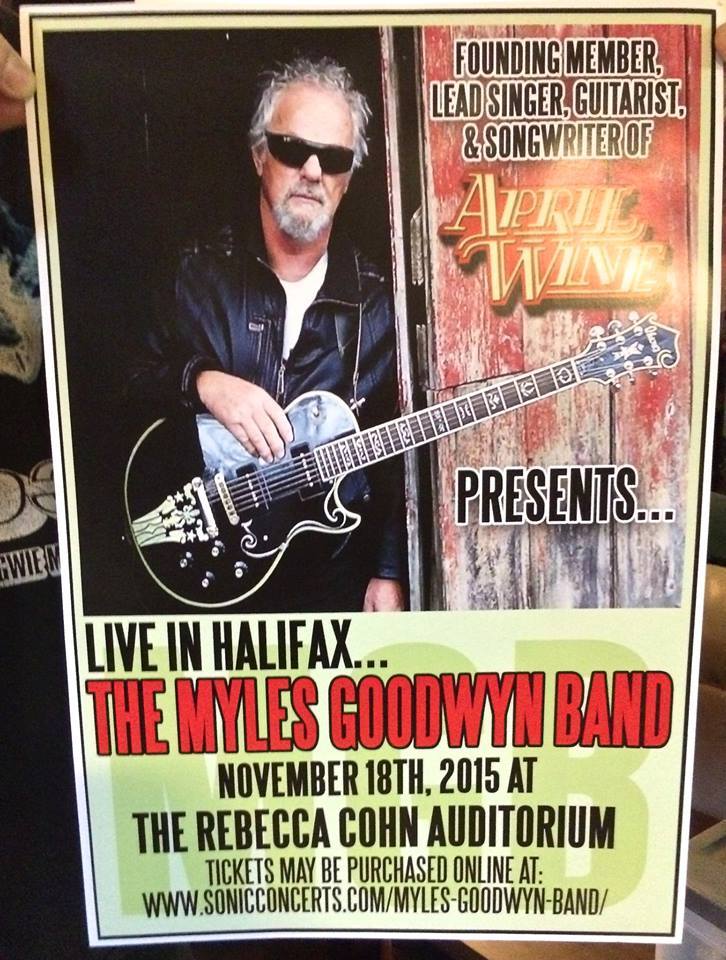 On stage tonight, Rebecca Cohn Auditorium #Halifax NS, the Myles Goodwyn Band. Ticket info: bit.ly/10KUZQV