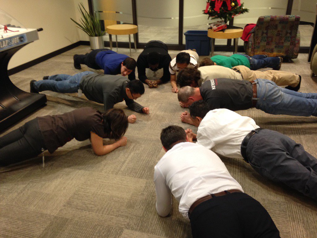 Burning off those snacks with our Plank Challenge on #hackathon day 3! #KinaxisLife