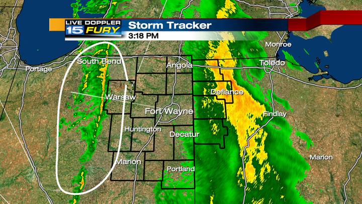 wanewx's tweet photo. Gusty winds up to 50 mph will come with next round of rain moving into the area this afternoon. #15Fury #inwx #oxwx https://t.co/7neGW9mTel