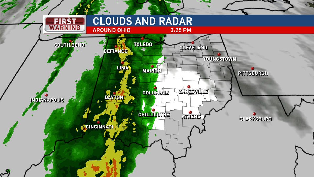 BillKellyWX's tweet image. Rain has reached the greater Columbus area.  Will be rainy for the evening commute @wsyx6