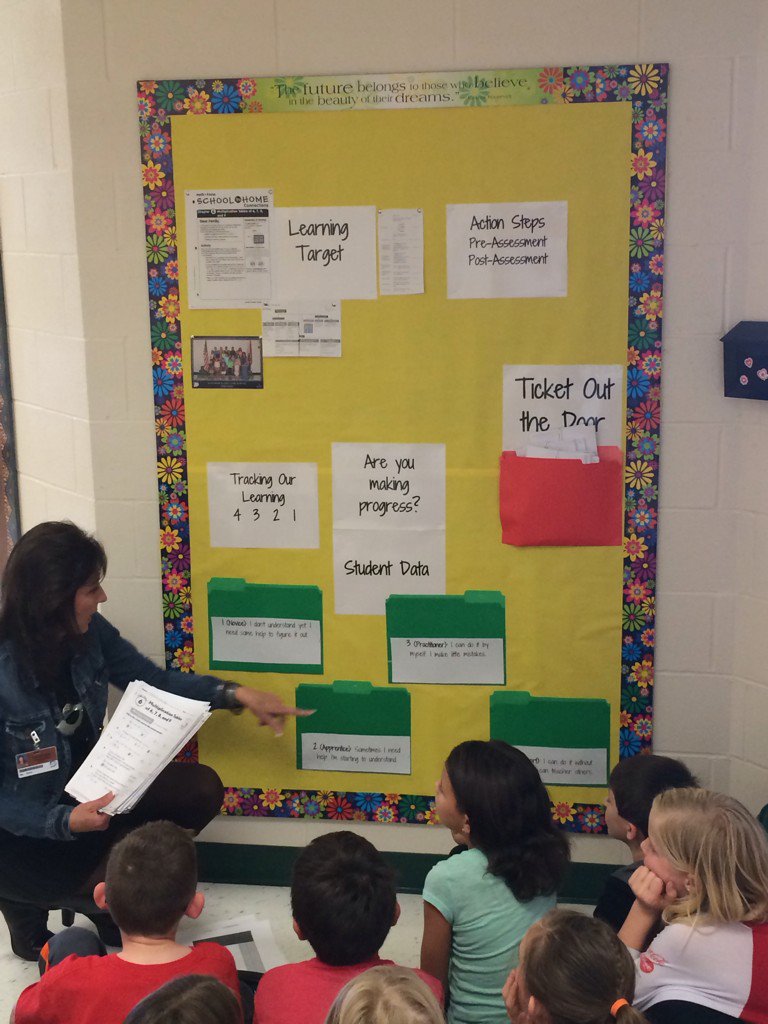 drsefrit's tweet image. How powerful is this scene? Ms Rohn&apos;s 3rd grade class setting up data wall. #studentlearninggoals @VisibleLearning