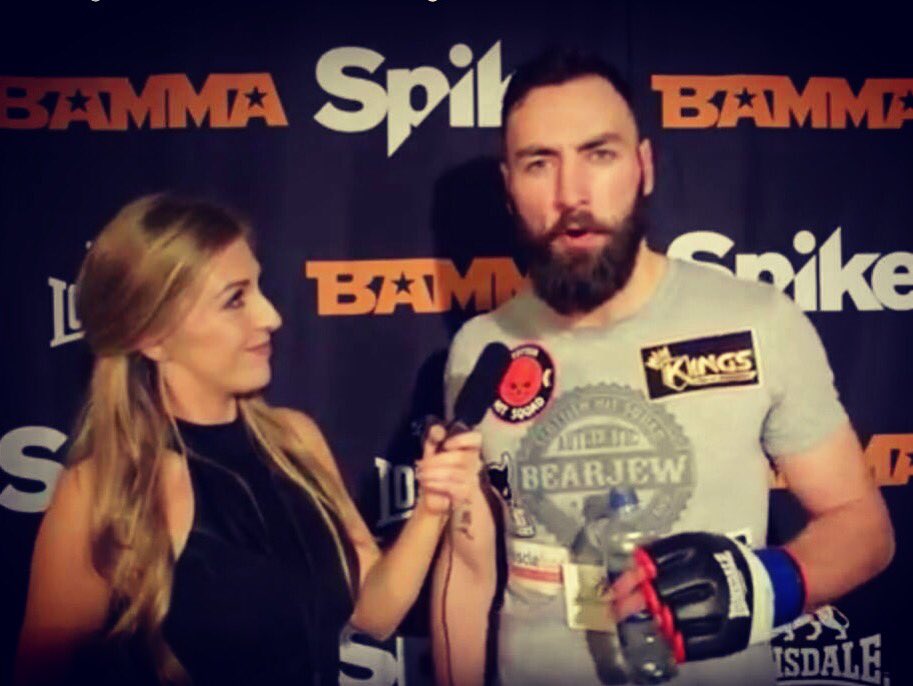 JadeMorrisMMA's tweet photo. Catching up with the new Light Heavyweight Champ Paul 'The BearJew' Craig after his win at #BAMMA23 https://t.co/ZdwqO2ydHU