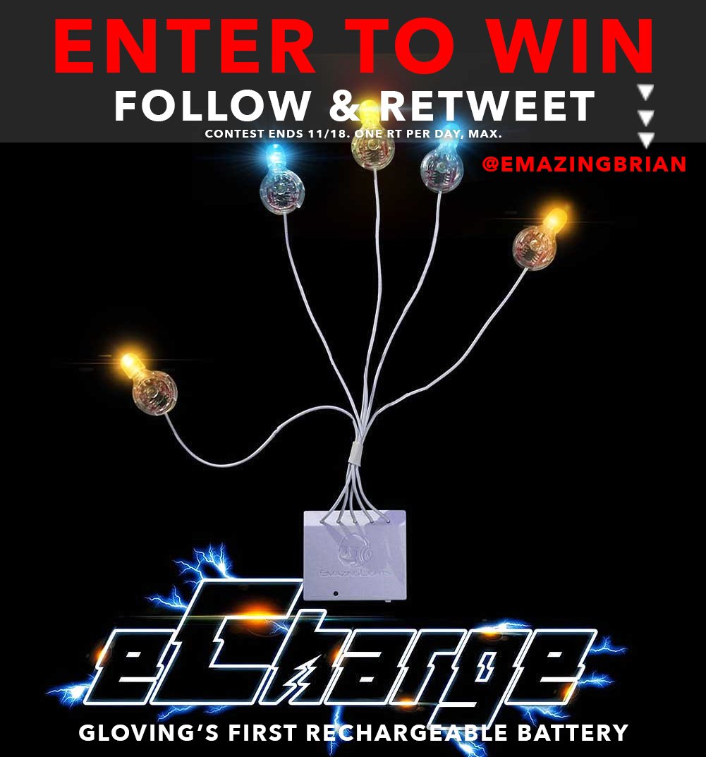 EmazingBrian's tweet photo. LAST CHANCE! Follow &amp; RT with hashtag #echarge to win the eCharge from @EmazingBrian &amp; @emazinglights! https://t.co/pZw9gGsjiD