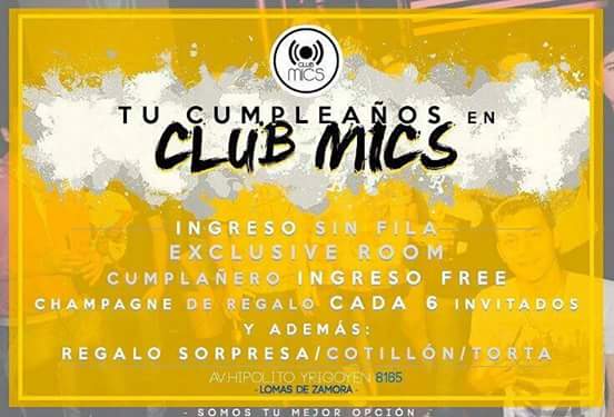 FloorFronte's tweet photo. BARRAS AL COSTO ESTE VIERNES EN CLUB MICS. 

VENI A FESTEJAR TU CUMPLE

+info 1139342889 FLOR FRONTE https://t.co/0qrs5Xzcuw