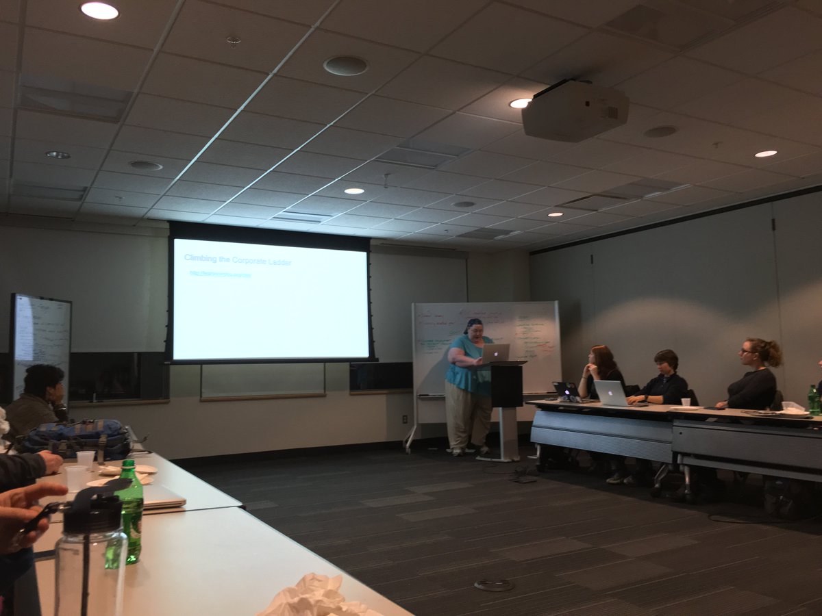 Mary-Anne is talking about the differences in various women-in-tech meetups