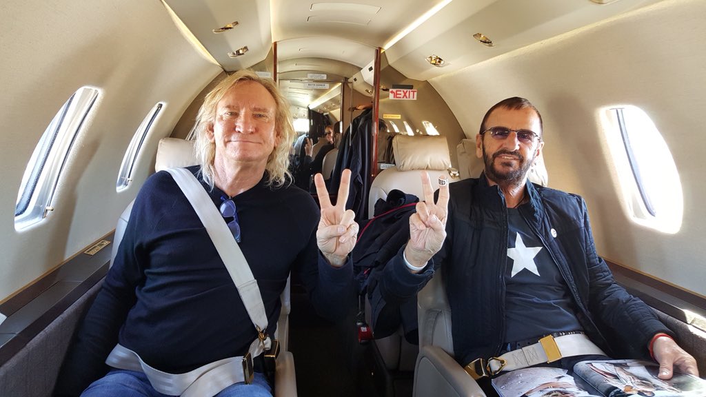 ringostarrmusic's tweet photo. Where on a plane to somewhere peace and love 😎✌️🌟💖☮🌻🍄 https://t.co/UFR1qnwnnY