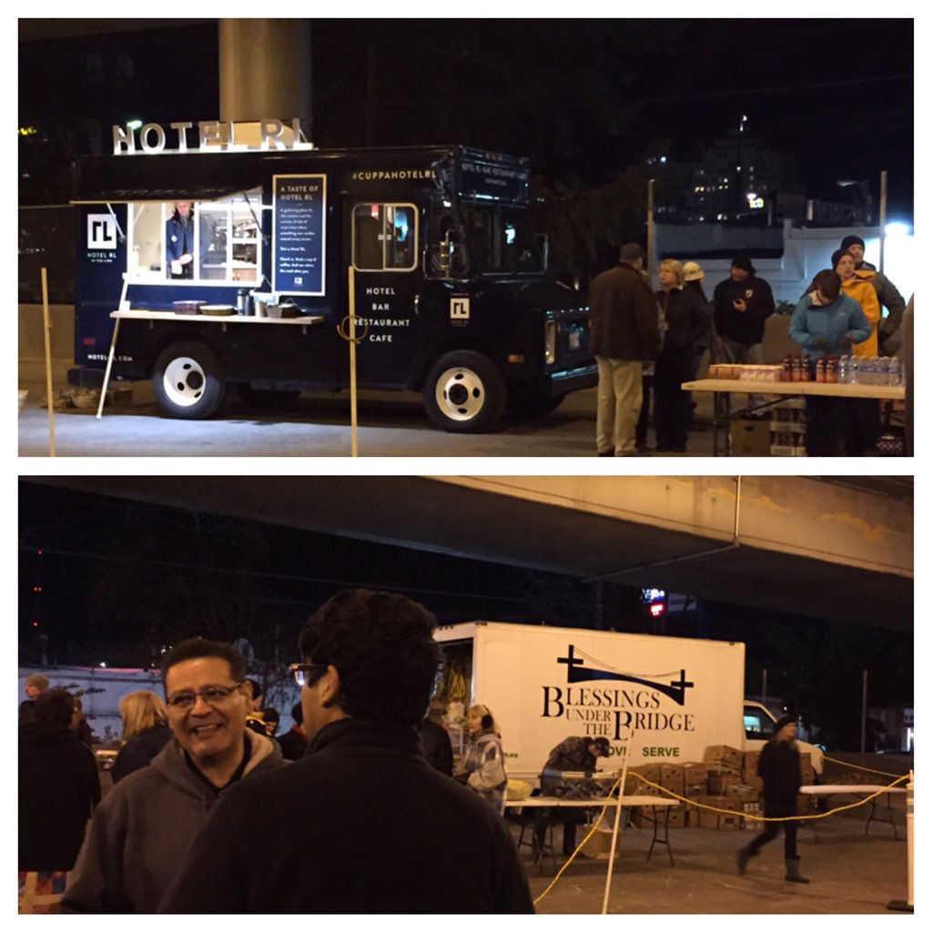 pamoscott's tweet image. .@HotelRL truck serving @VictrolaCoffee to #Spokane homeless at Blessings Under The Bridge. projectwakeupcall.com/donations/