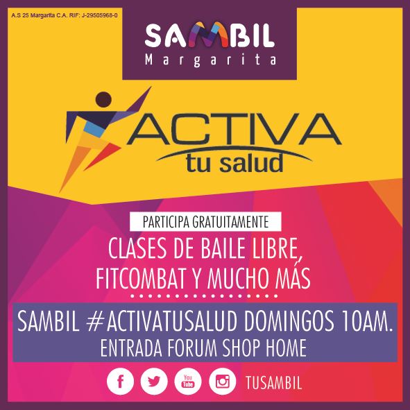 tusambilmgta's tweet photo. #ActivaTuSalud Todos los #Domingos participa gratuitamente junto a nosotros en el estacionamiento #ForumShopHome https://t.co/Ul5DXCIfaf
