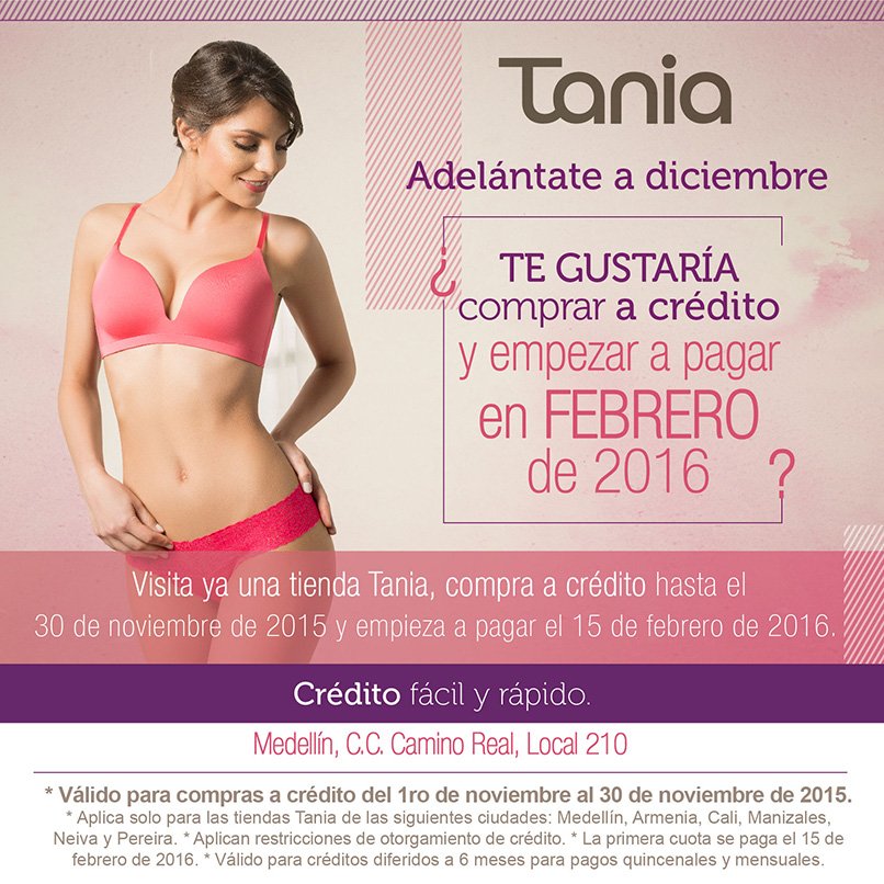 CaminoRealCC's tweet photo. Compra a crédito hasta el 30 de noviembre de 2015 y empieza a pagar el 15 de febrero de 2016. https://t.co/kmwi07SAod