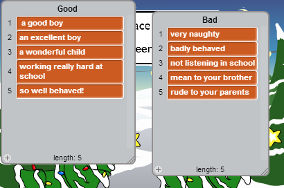 b3ndavi3s's tweet photo. Are you on the naughty list or the nice list? Interactive Santa ready for @CodeClub tomorrow https://t.co/c4kJqjvr5v