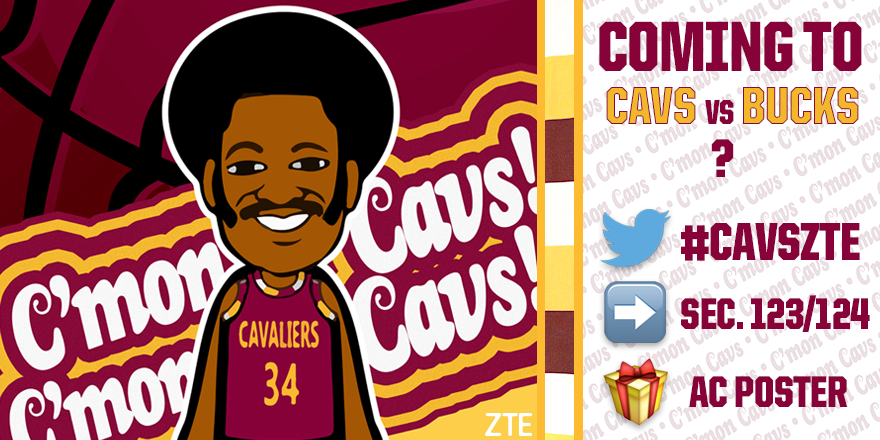 cavs's tweet photo. Tomorrow, a #CavsHWC @MrCavalier34 #CLEmoji poster can be yours, courtesy of @ZTE_USA! Info at Sec. 123/124 #CavsZTE https://t.co/faphIK9blu