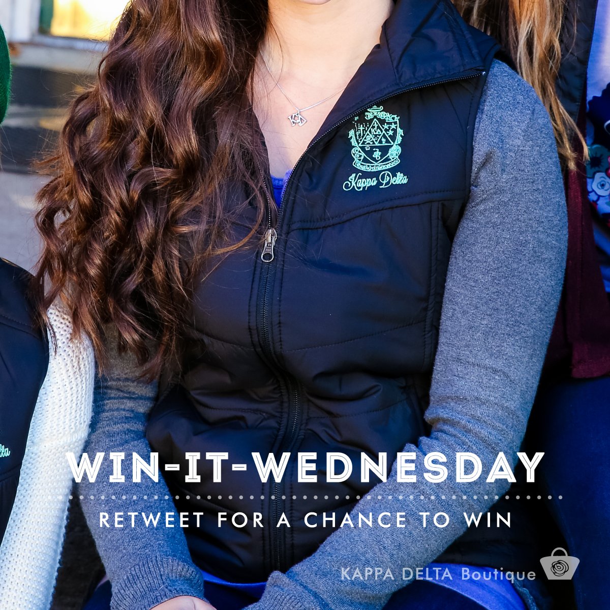 KappaDeltaHQ's tweet photo. Ready for Win-It-Wednesday?! RT for a chance to win this black puffy vest from the KD Boutique! #goKD https://t.co/6EgPeDLoUL