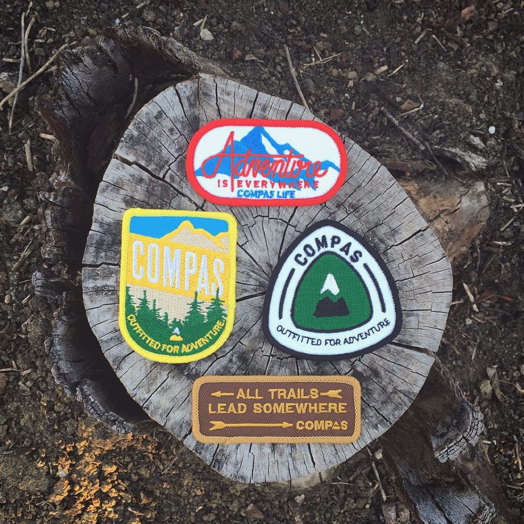 Compaslife's tweet photo. Explore more with our new embroidered patches. Which is your favorite from our new line? #LivetheCompasLife #Explore https://t.co/4HuTuAVG21