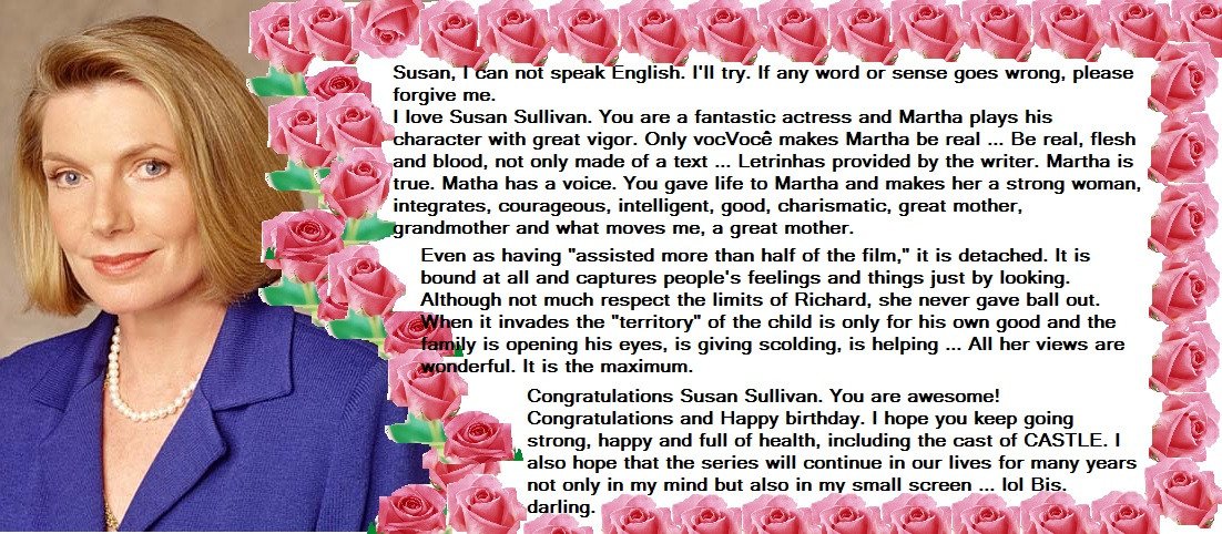 Congratulations Susan Sullivan. You are awesome! Congratulations and Happy birthday. 