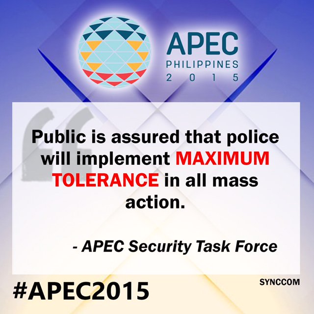 PNP Kakampi Mo (@pnpdpcr) on Twitter photo The PNP implements policy on MAXIMUM TOLERANCE #PNPforAPEC2015 #APEC2015 @pnppion <a href="/PNPhotline/">PNP Tweets</a> @PNP_PCRG The PNP implements policy on MAXIMUM TOLERANCE #PNPforAPEC2015 #APEC2015 @pnppion <a href="/PNPhotline/">PNP Tweets</a> @PNP_PCRG