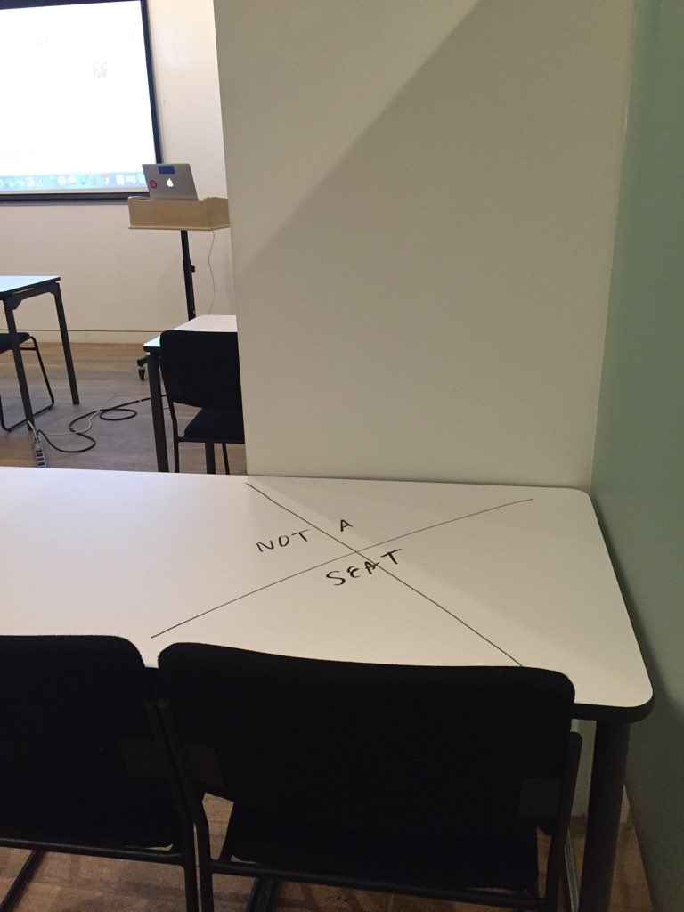 KimmieMR's tweet photo. When a student insists on sitting behind a column, you let them know what's up #dgm35 @GA_NYC https://t.co/dN1gBxxDxO